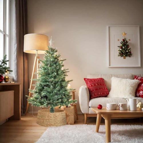 Générique Collier de Sapin de Noël Marron 75 x 75 x 25 cm Jacinthe d'eau,Décorations de Noël & saisonnières,Jupes de Sapin de Noël-42020157