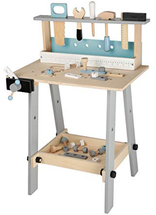 Bayer Chic 2000 - Banco da Lavoro per Bambini in Legno con Attrezzi e Accessori, banco Attrezzi, banco da Lavoro Giocattolo per Bambini dai 3 Anni in su