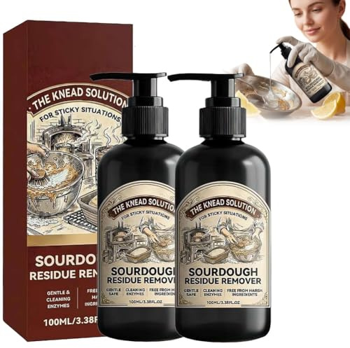 Savon nettoyant pour pâte au levain – Solution de nettoyage rapide de la pâte, réduit le besoin de frotter et de tremper, 100 ml, élimination des résidus de pâte et nettoyage pour bols de cuisine