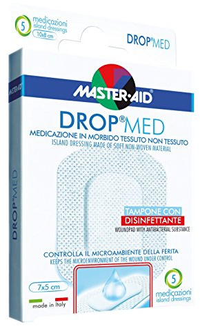 Sensitive und luftdurchlässige Pflaster, hautfreundlicher Wundverband, DROP® MED (12,5cm x 12,5cm) MASTER AID - 5 Stück