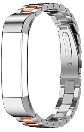 AISPORTS Armband kompatibel mit Fitbit Alta, für Damen und Herren, Fitbit Alta-Armband, Edelstahl, Metall, solide, verstellbar, Sport-Armband, Ersatzband für Fitbit Alta/Alta HR Fitness-Tracker