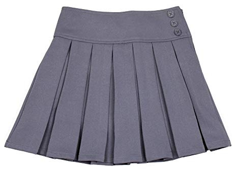 Bienzoe Bambine Scolastico Uniforme Gonne: Ragazze Vita Regolabile Estensibile Plissettato Gonne Pantalone Grigio 14