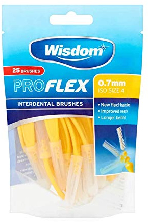 Wisdom Pro Flex Interdentalbürsten, 0,70 mm, Gelb, 25 Stück