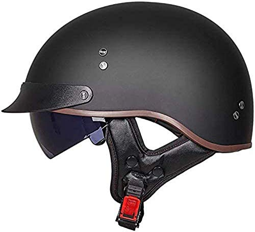 Casco de Moto Medio Abierto Estilo Retro Casco Moto Jet con Visera Casco de Motocicleta Casco Medio Certificado ECE Para Hombres Y Mujeres Adultos Half-Helme N,M