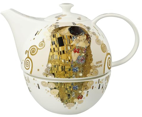 Goebel Teekanne mit Stövchen Artis Orbis von Gustav Klimt aus Porzellan,Größe: 25,x16,5x20 cm, 67-013-61-1