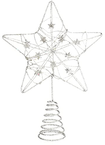 com-four® Deko Stern Weihnachten, Weihnachtsdekoration Stern aus Metall | Aufsteller Weihnachtsstern mit Glitzer