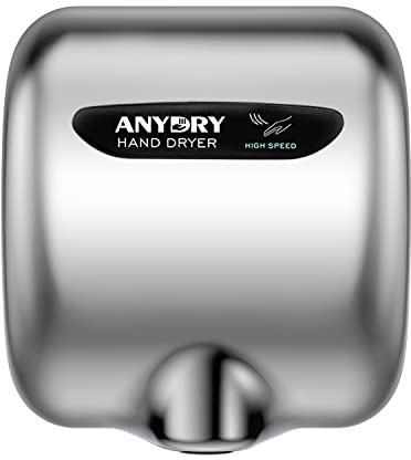 anydry 2800B Commercial Hand Dryer For Toilets,Heavy Duty Stainless Steel Electric Hand Dryers,With Banner.(Polished)