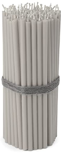 NKlaus - 100x Stabkerzen grau Rußfrei Tropffrei dünn L 16cm Qualität Paraffinwachs 36115