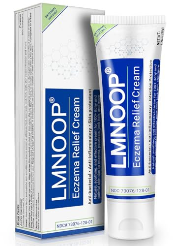 LMNOOP Ekzem-Creme, Salbe zur Behandlung maximaler Stärke bei Hautausschlag, Psoriasis, Dermatitis, Urtikaria, Tinea pedis, Pilzinfektion, Anti-Juckreiz, Linderung für empfindliche, gereizte Haut
