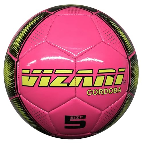 Vizari Sports Cordoba Fußball Ball - Trainingsball Fussball mit Einzigartigem Aufdruck - Fußball für Kinder & Erwachsene - In 5 Farben Erhältlich - Fussball - Rosa - Größe 3