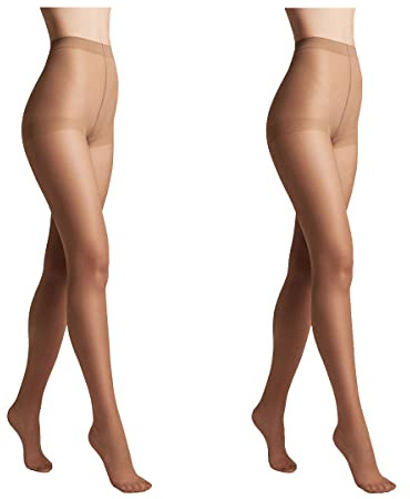 Conte elegant Pack de 2 pantis de mujer resistentes semimate - pantis de mujer finos con bragas marcadas - liso SOLO 20 color Talla natural 3