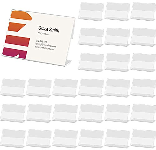 40Pcs Acryl Etikettenhalter,6 * 4 cm Visitenkarten-Display,Mini Schild Display,Acryl Preisschilder, Tischnamensschild,Waren Zeichen Display, Acryl Namenskarten Halter