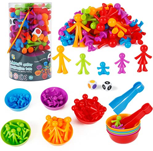 Victse Montessori Spielzeug 3 Jahre, Montessori Lernspielzeug, Farbkombinationsspiel, Spielzeug, mathematische Fähigkeiten und Sortierung, Lernspielzeug (Familienmitglieder)