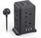 Tower Extension Leads with 4 USB Slots, 5M Extension Lead with 8 Way Plug Extension Tower, Surge Protected Extension Lead with Switch,Multi Socket Extension Cord for Home, Office