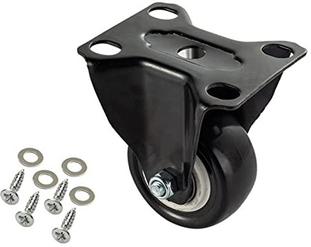 Bockrolle,4 Stück Schwarz Möbelrollen Klein Plattenrollen,38mm Rollen für Möbel,Tragkraft Max. 60 KG pro Rollen | Kugellager | Polyurethan | Geräuschlose Räder,16 Schrauben (1.5/38mm,4xBockrolle)