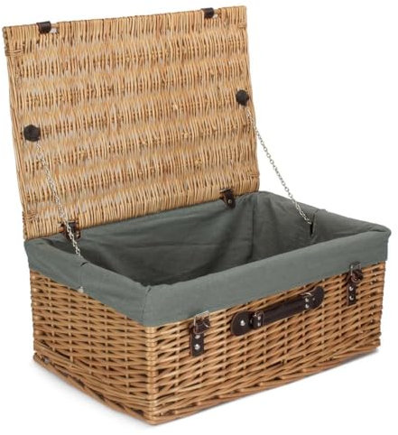 Picknickkorb mit grauem Futter, 55 cm