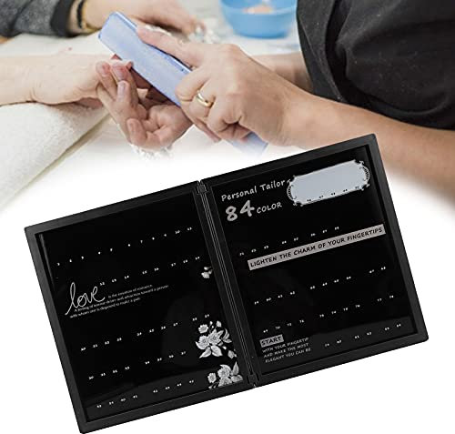 Nail Polish Display Book, 84 Colors Nail Tip Color Design Chart Card, Nail Colors Chart Display Ideal for Nail Art Salon and DIY Nails Art, Nail Gel Polish Display Book Swatches