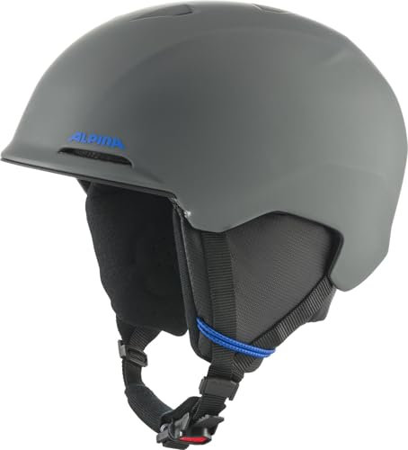 ALPINA BRIX JR - sicherer, perfekt klimatisierter und komfortabler Skihelm für Kinder, mit waschbarem Innenfutter - Midnight-Grey matt - M (51-55 cm)