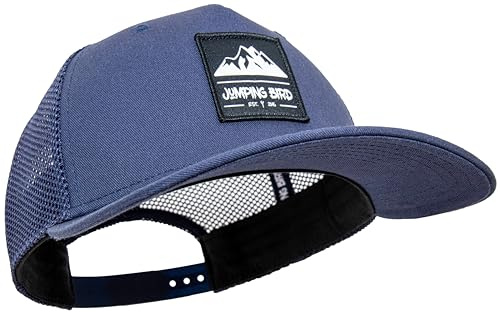 Jumping Bird Trucker Cap (Dunkelblau) • Mesh Cap für Herren & Damen • Retro Style Kappen • Netzcap atmungsaktiv