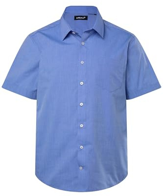 Män Plus herr stora storlekar överdimensionerade herrkläder L-8XL herr + affärsskjorta, halvkort ärm, Easycare, krage krage, komfort passform, upp till 8 XL 830756, Ljusblå, 7XL