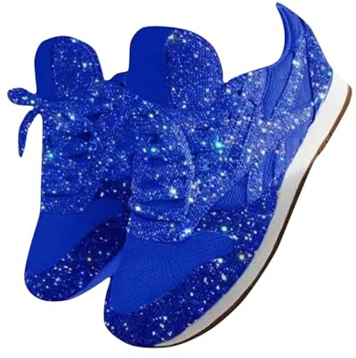 Zapatillas de lentejuelas con cordones, Blue, 40.5 EU