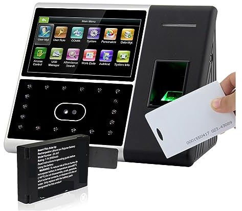 Stämpla in Maskinen, Biometriskt ansikte Tidsregistreringssystem USB-fingeravtrycksläsare Tidklocka Anställd åtkomstkontrollmaskin med batteri(IFace302-Battery-ID)
