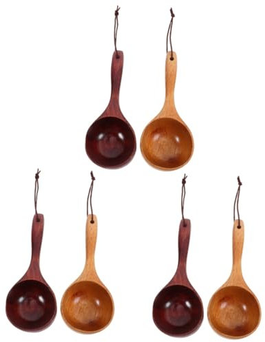 TOPBATHY 6 Piezas Cuchara De Arroz Japonesa Cucharón Para Servir Sopa Cuchara Para Cucharón De Avena Cucharón De Sopa Cucharón De Riego Cucharón De Madera