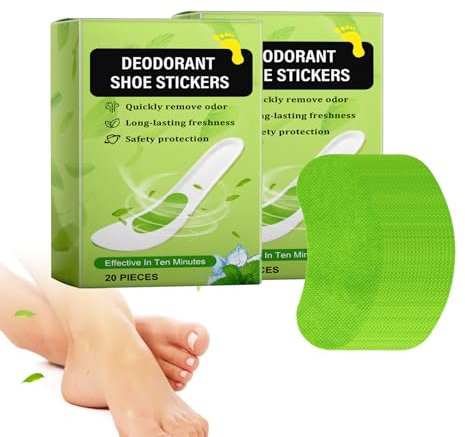Cerotti Deodoranti per Scarpe, Adesivi Deodoranti per Solette, Adesivi Comodi, Duraturi E Traspiranti per Eliminare Gli Odori, 40 Pezzi