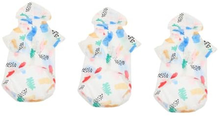BCOATH 3stücke Hundeshirt Mit Kapuze Für Hunde Atmungsaktive Pet Kleidung Für Und Hitzeschutz Für Sommeraktivitäten Mit Süßem Design Und Bequemem Tragegefühl Für Kleine Bis