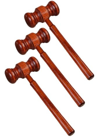 TOGEVAL 3stücke Holzhammer Richterhammer Requisite Richterhammer Partygeschenk Hammer Für Richter Auktionshammer Holz Hammer