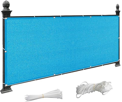 Sichtschutz Balkon Sichtschutz Abdeckung 140 x 650 cm Blau Outdoor Deck Geländer Netz mit Löchern für den Hinterhof Schutz