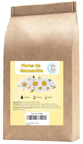 Flor de Manzanilla Dulce (125 Tazas) | Infusión de Manzanila a Granel I Calmante y Relajante I Té de Manzanilla Natural (250 g, Dulce)