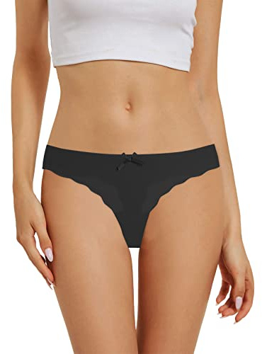 Tanga Femme Sexy Chic Culotte sans Couture pour Femme String Sexy Culotte Respirante en Soie glacée Shorty Femme Coton Lingerie Femme Ensemble Coton (Black, M)