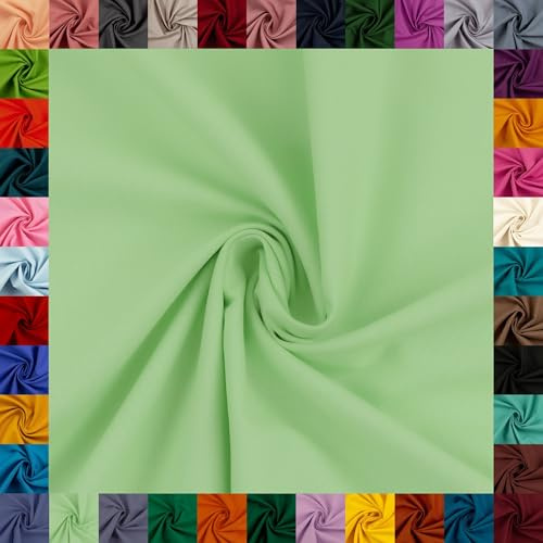 Baumwollstoff HEIDE, 100% Baumwolle, 42 Uni-Farben, Coupons (keine Meterware), ca. 150 cm breit, ca. 160 g/m², Oeko-TEX Standard 100 (mint, 0,5 m)