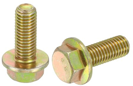 sourcing map Sechskantschrauben, M10-1,5 x 25 mm, metrischer Flansch, Vollgewinde, DIN 6921, Flanschschrauben, Sechskantschrauben, Karbonstahl, verzinkt, bunt, 10 Stück