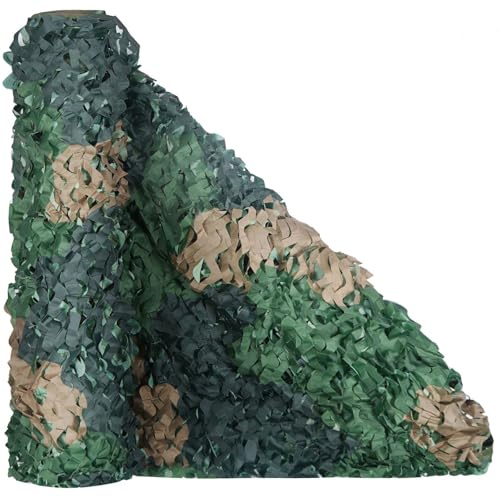 Filet de Camouflage Militaire Rectangulaire, 5x7m Voile Solaire Camouflage Net, pour Housses de Voiture, Camping, Décoration Jardin, Chasse, Crème Solaire