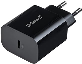 Intenso 20W USB-C Ladegerät - PD 3.0 & PPS Schnellladegerät Netzteil | Kompakter USB-C Netzadapter, kompatibel mit iPhone 15/16/17, Samsung Galaxy, Google Pixel, QC 4.0, EU-Stecker, Schwarz