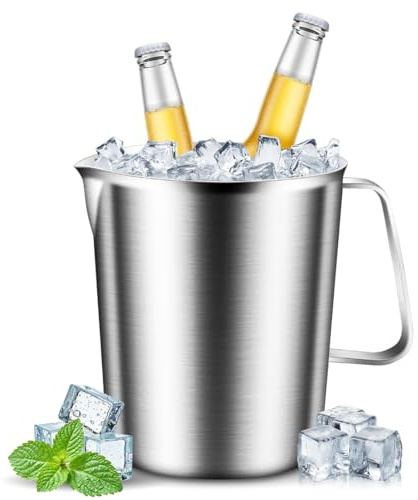 DASIAUTOEM Messbecher Edelstahl 1L, Milchkännchen mit Markierung mit Griff, Messkanne Milk Pitcher, Milchaufschäumbecher Messbecher für Zuhause Küche Restaurant Bar Teeladen Café Treffpunkt