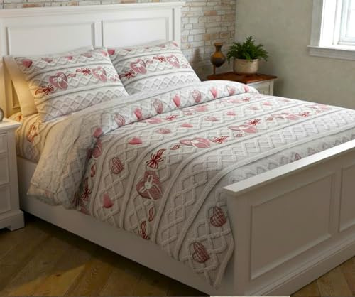 L'Emporio Casa Set Lenzuola in Flanella, Cotone Italiano 100% Pettinato, Anti-Pilling Varie Misure (Fiocco, Matrimoniale)