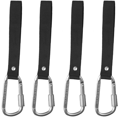 4 PCS Climbing Carabiner Clip, Durable Small Carabiner Clips with Buckle and Webbing, Practical Locking Clips Carabiners Suitable for Camping Outdoor Activities Travel and Hiking
