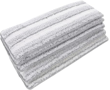 HONITANO 5 pièces Lot de Recharges Lavables pour Balai Plat avec Bandes Rigides Auto Adhésives Serpillères Microfibre Absorbantes pour Nettoyage Sols Durs Carrelage et Parquet