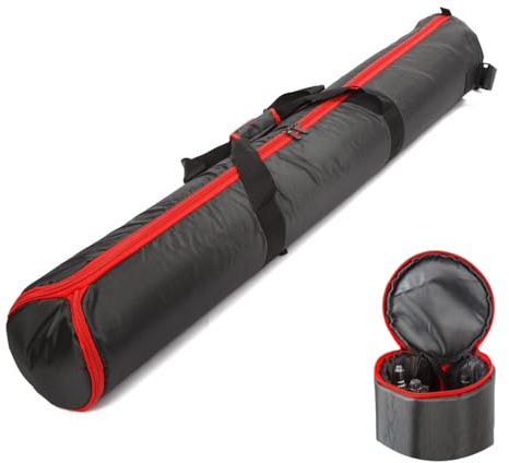 BOLLUMA Tripod Carrying Bag 123x20cm Case Foam Padded, Heavy Duty Nylon Water-Repellent Bag with Handles and 3 Compartments, for Light Stand, Mic Stand, Monopod, Telescope, Umbrella, Boom Arm