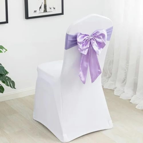 GJGHKLHL Ceinture de Chaise en Spandex Extensible, 20 pièces, avec nœud Papillon Satin, for décoration fête d'hôtel, Mariage, Cravate(Lilac)