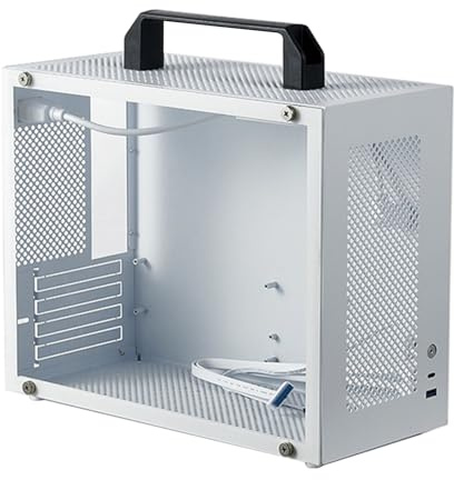 LICAEVEY Caja para Computadora X2 ITX, Caja Mini Torre Compatible con Placa Base MATX ITX, GPU de 335 Mm, 6 Soportes para Ventilador con Manija Extraíble y Frente Tipo C, para