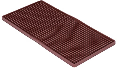 NOENNULL Barmatte, Hochwertig, Hitzebeständig, Langlebig, Geruchlos, Weich, Flexibel, Kaffeematte für die Bar zu Hause, Im Büro, 30 X 15 Cm (Braun)