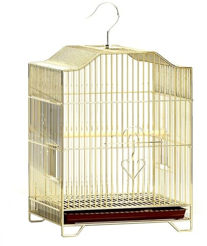 bird cages Gyllene metall fågelbur rymlig hem fågelvilla flera dörrar hängande tillgänglig utdragbart chassi papegojor Comfortable