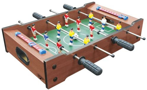 CARROMCO FLIP-XW Multigame 2in1 Mini Tischauflage| Kicker & Hockey | 2IN1 MINI SPIELTISCH: Tischfussball & Gleithockey (51x31cm) für Kinder ab 6 & Erwachsene. Inkl. Pusher, Pucks & 2 Bällen