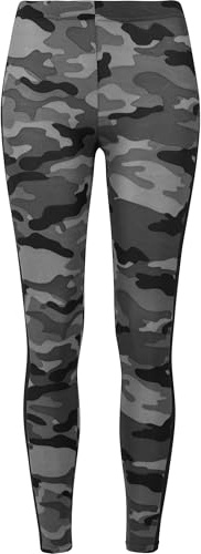 Urban Classics Damen Urban Classics Dames Camo Streep Leggings, Mehrfarbig (Dunkelcamo / Blk 00840), 3XL EU