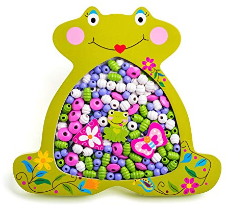 Woodyland 102190212 Threading Beads-Frog, Multicolor
