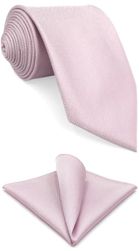 S&W SHLAX&WING Herren Krawatte Solid Rosa Classic Hochzeit Party Seide